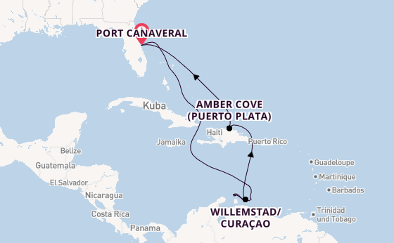 Karibik ab Port Canaveral, USA auf der Carnival Firenze