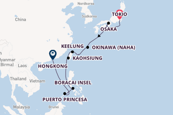 Japan, Taiwan & die Philippinen mit der Noordam