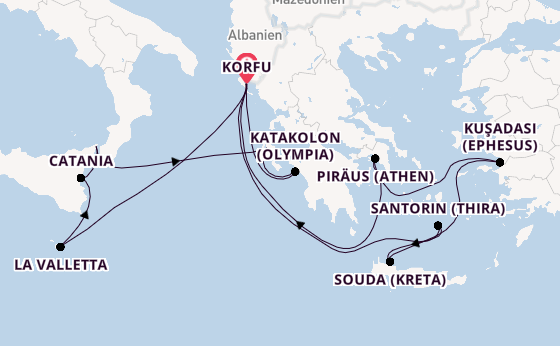 Östliches Mittelmeer ab Korfu, Griechenland auf AIDAblu