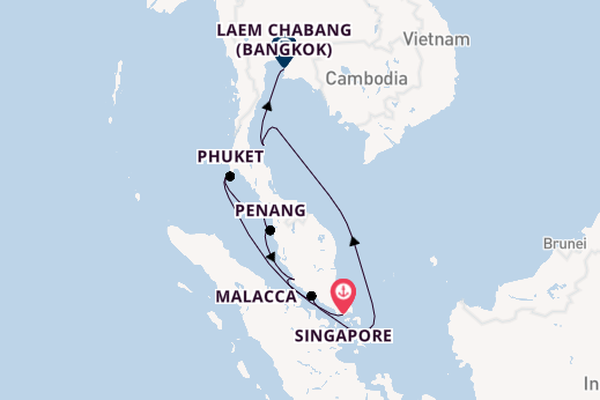 South East Asia from Singapore, Singapore with the Silver Muse