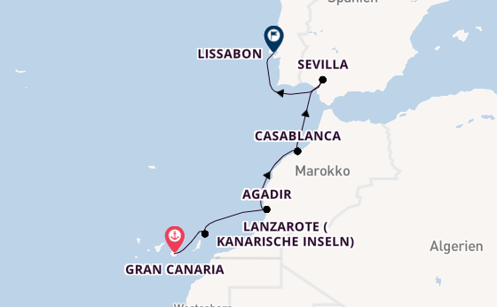 Kanarische Inseln ab Gran Canaria, Canary Islands auf der Azamara Onward