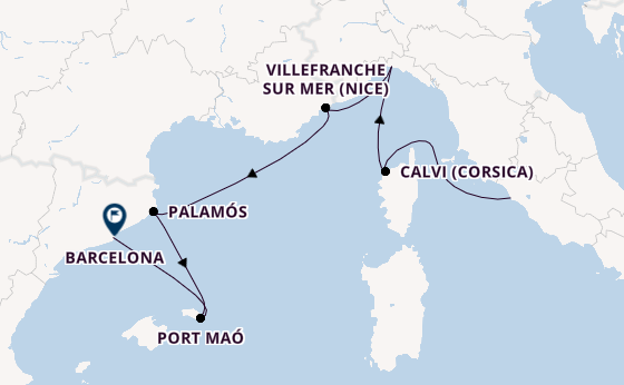 Westelijke Middellandse Zee vanaf Civitavecchia (Rome), Italië met de EXPLORA II