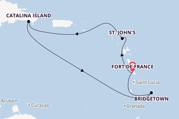 Caribbean vanaf Fort de France, Martinique met de MSC Opera