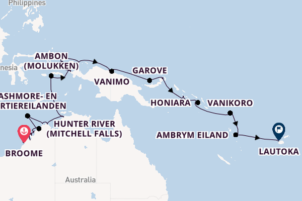 Australië vanaf Broome, Australië met de Seabourn Pursuit