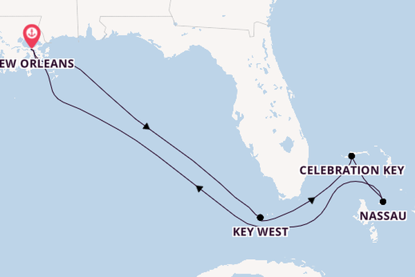 Caribbean from New Orleans, Louisiana, USA with the Carnival Liberty