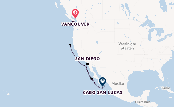 USA Westküste ab Vancouver, Kanada auf der Koningsdam