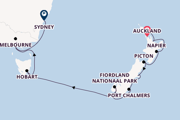 Australië en Nieuw-Zeeland vanaf Auckland, Nieuw-Zeeland met de Noordam