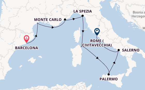 Western Mediterranean from Barcelona, Spain with the Seven Seas Voyager