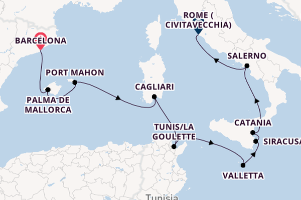 Western Mediterranean from Barcelona, Spain with the Azamara Onward