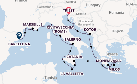 Middellandse Zee vanaf Triëst, Italië met de Allura
