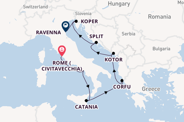 Mediterranean Sea from Rome (Civitavecchia), Italy with the Norwegian Sun