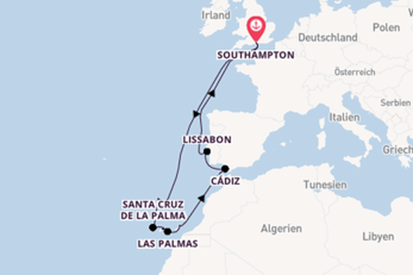 15-tägige Kreuzfahrt ab Southampton