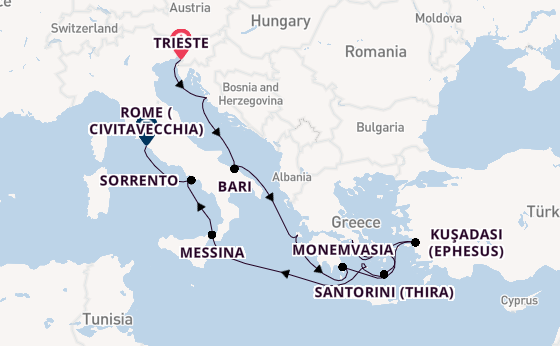 Mediterranean from Trieste, Italy with the Seven Seas Prestige