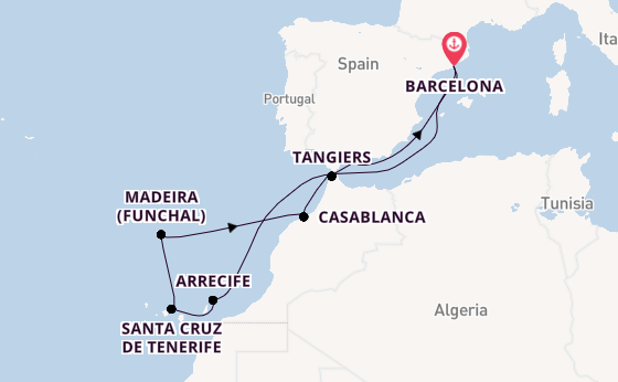 Western Mediterranean from Barcelona, Spain with the Celebrity Infinity