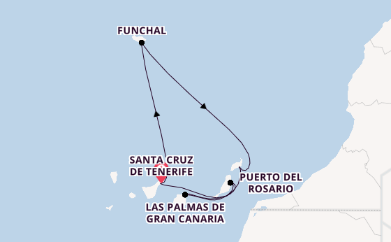 Canary Islands from Santa Cruz de Tenerife with the MSC Fantasia