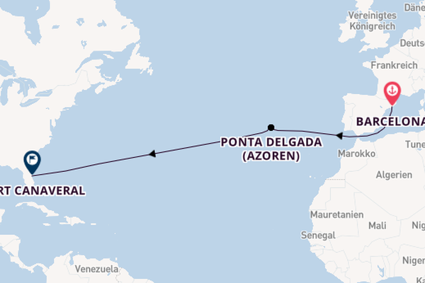 Transatlantik ab Barcelona, Spanien auf der Norwegian Epic