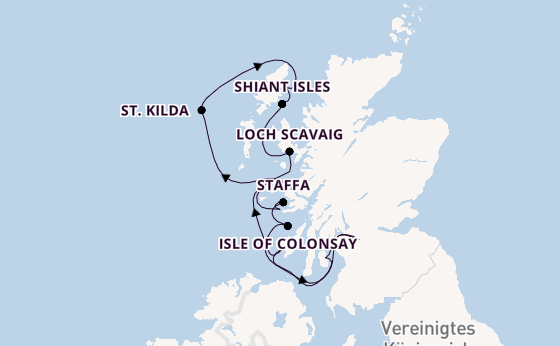 Schottland ab Glasgow, Schottland, Großbritannien auf der MS Spitsbergen