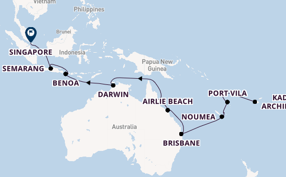 Zuidelijke Stille Oceaan vanaf Lautoka, Fiji met de Silver Dawn