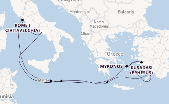 Mediterranean Sea from Marmaris, Turkey with the MSC Divina
