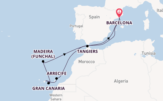 Canary Islands from Barcelona, Spain with the Celebrity Infinity