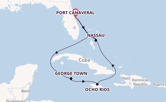 Caribbean from Port Canaveral, Florida, USA with the MSC Grandiosa
