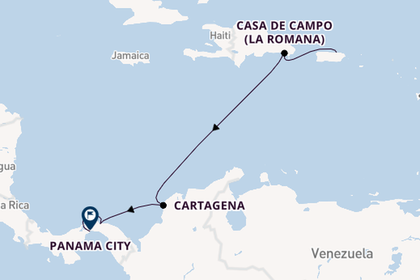 Central America from San Juan, Puerto Rico with the Evrima