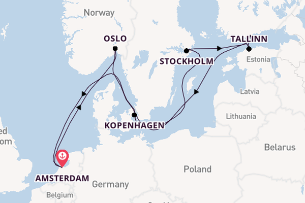 Noorwegen vanaf Amsterdam, Nederland met de Celebrity Eclipse