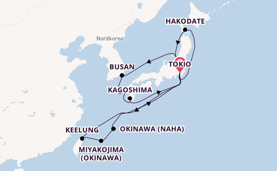 Japan ab Tokio, Japan auf der Diamond Princess