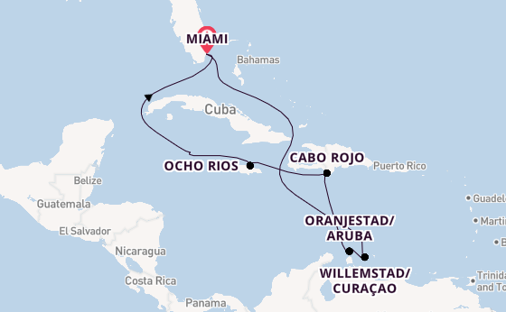Caribbean from Miami, Florida, USA with the MSC Poesia