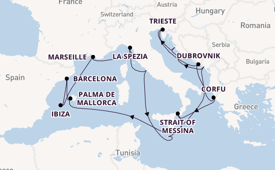 Mediterranean from Rome (Civitavecchia), Italy with the Queen Elizabeth