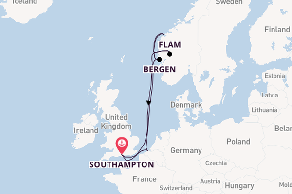 Norway from Southampton, England with the Celebrity Apex