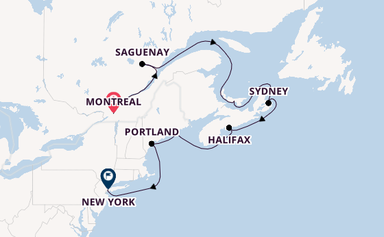 East Coast of America from Montreal, Canada with the Seven Seas Grandeur