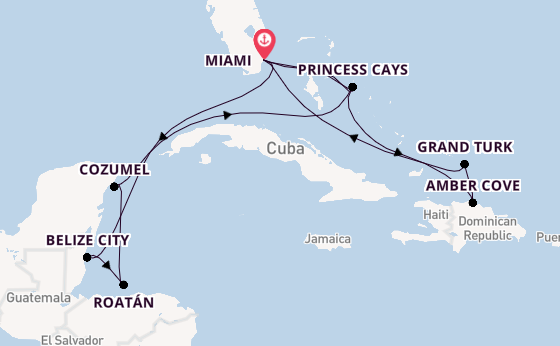 Caribbean vanaf Miami, Verenigde Staten met de Regal Princess