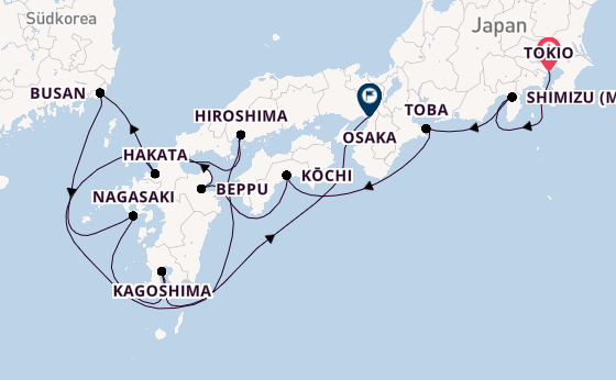 Japan ab Tokio, Japan auf der Seabourn Encore
