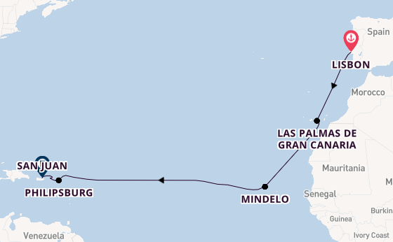 Eastern Caribbean from Lisbon, Portugal with the Norwegian Viva