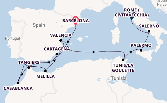 Mediterranean Sea from Barcelona, Spain with the Allura