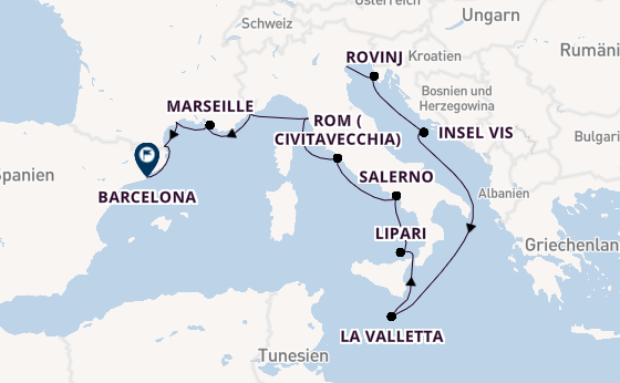 Westliches Mittelmeer ab Fusina (Venedig) auf der Seabourn Ovation