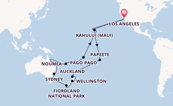 Transpacific from Los Angeles, California with the Crown Princess