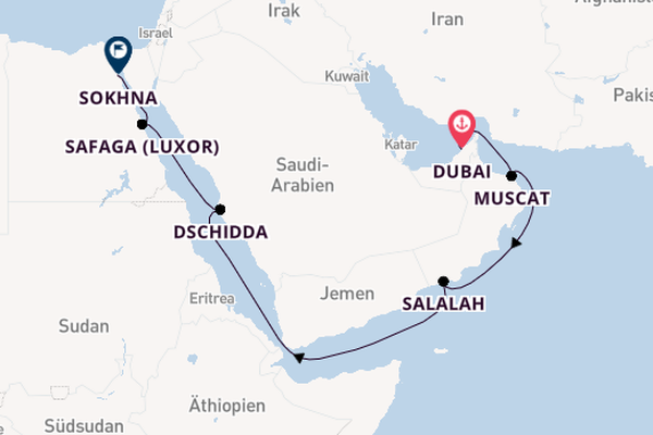 Naher Osten ab Dubai, Vereinigte Arabische Emirate auf der EXPLORA II
