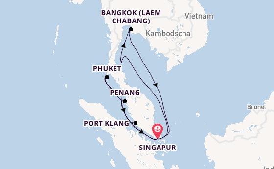Südostasien ab Singapur, Singapur auf der Mein Schiff 6