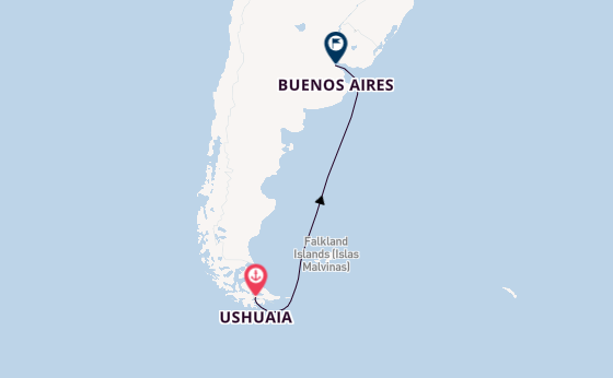 Argentinië vanaf Ushuaia, Argentinië met de Le Lyrial