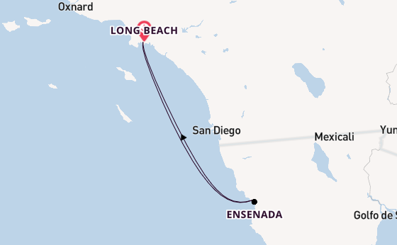 USA West Coast from Long Beach, California, USA with the Carnival Panorama
