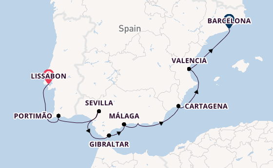 Westelijke Middellandse Zee vanaf Lissabon, Portugal met de Azamara Journey