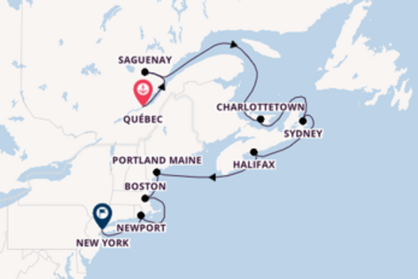 Ontdek Québec, Halifax en New York