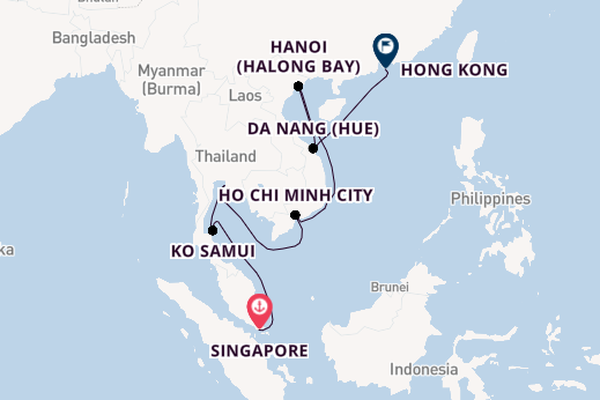 South East Asia from Singapore, Singapore with the Coral Princess