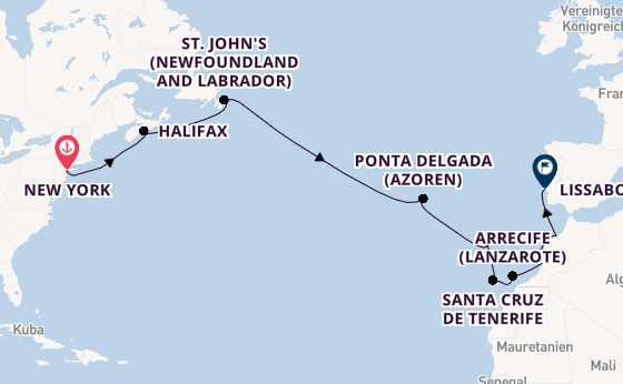 Transatlantik ab New York auf der Seven Seas Mariner