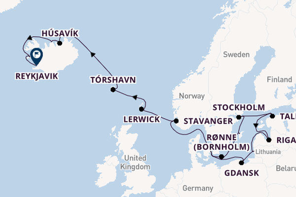 Arctica vanaf Kopenhagen, Denemarken met de Seabourn Quest