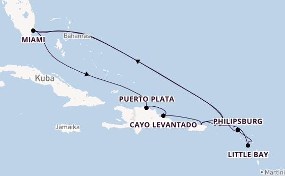 Karibik ab San Juan, Puerto Rico auf der EXPLORA I