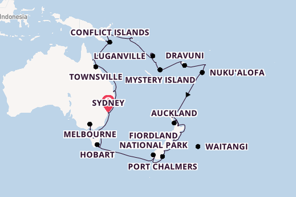 New Zealand from Sydney, Australia with the Noordam