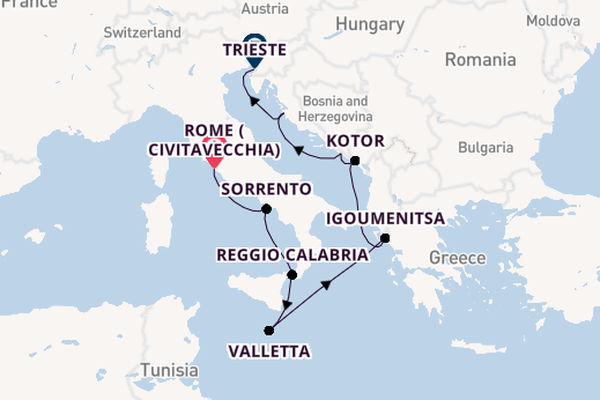 Mediterranean from Rome (Civitavecchia), Italy with the Seven Seas Prestige